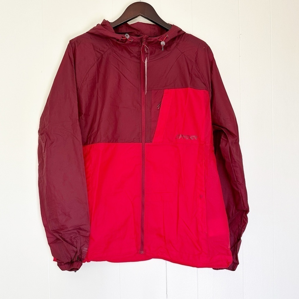 NWT SPYDER Boulder Lite Windbreaker Jacket Red Large